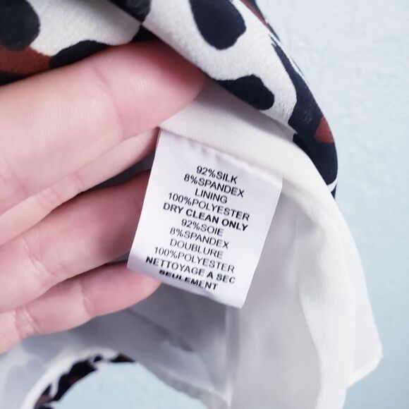 Trina Turk Leopard Print Necktie Silk Sleeveless Blouse - Picture 4 of 7